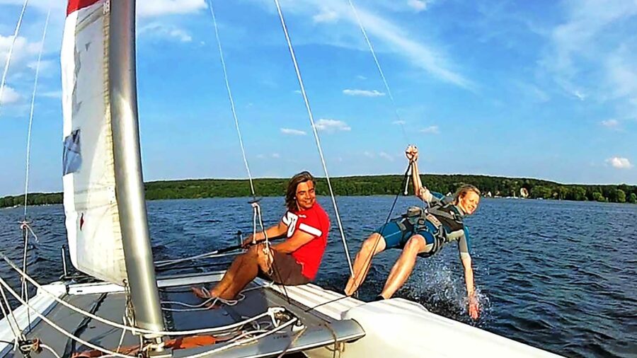 Schöner Segelturn mit dem Catamaran auf dem Templiner See